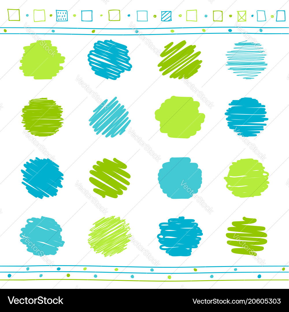 Set of scribble elements vector image