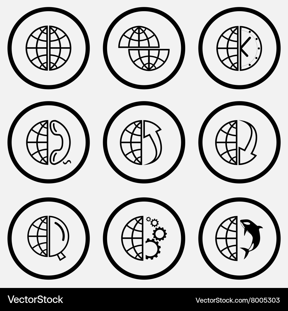Shift globe and clock phone array up Vector Image