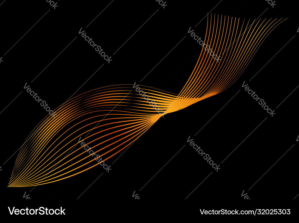 Simple abstract golden 8 wave line for element Vector Image