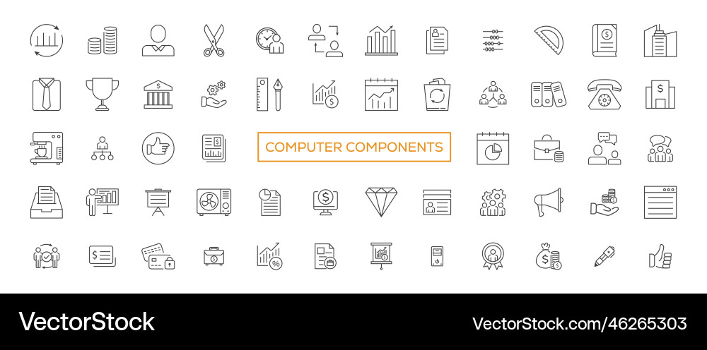 Tech device thin lines flat icon solid vector image
