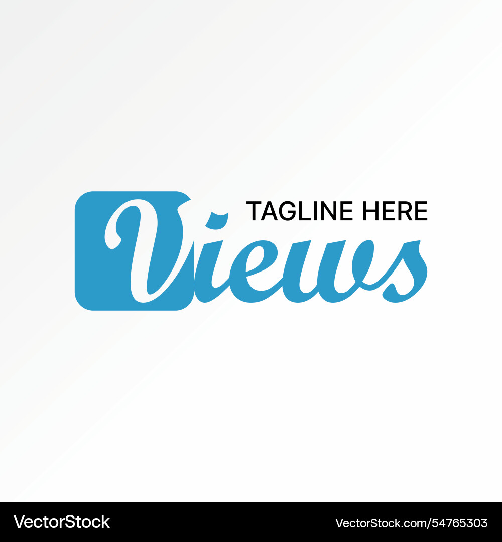 Text word views block negative space rest vector image