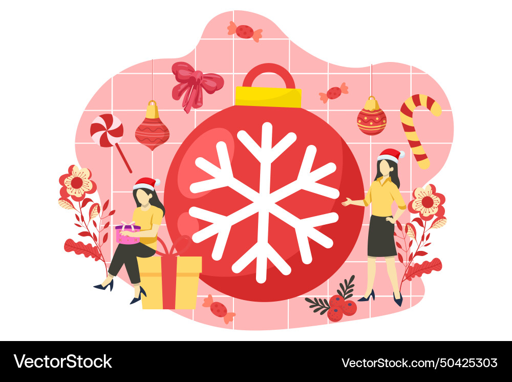 Weihnachtsfeier flaches Design Weihnachtsfeier flaches Design vektorbild