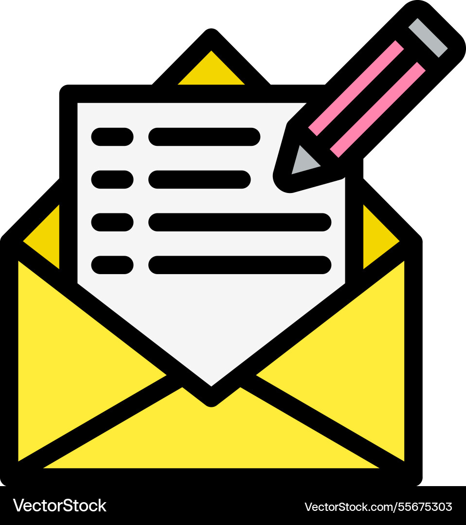 Write mail icon design vector image