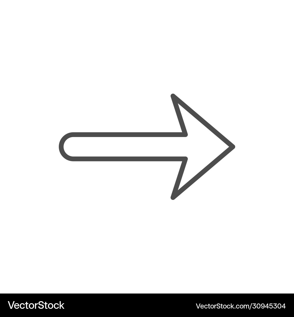 Arrow line icon and pointer sign vector image