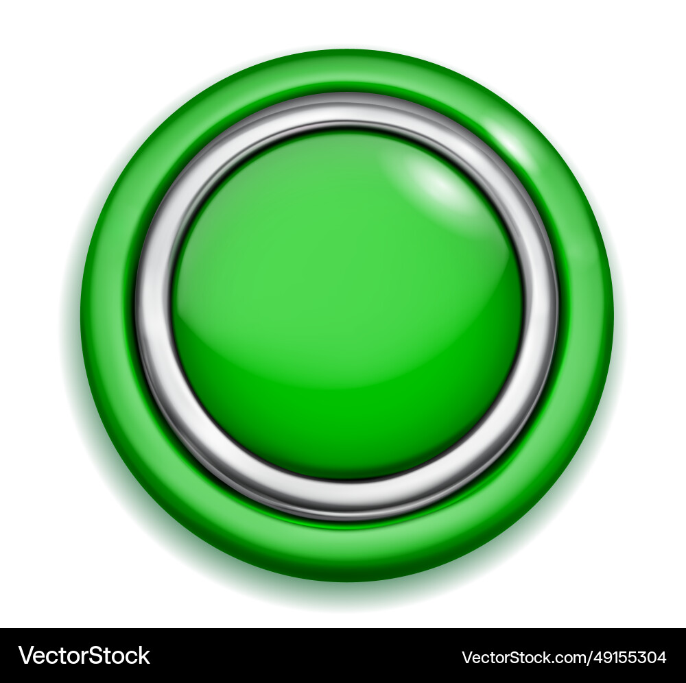 Big button with metallic and colored borders Big button with metallic and colored borders vector image