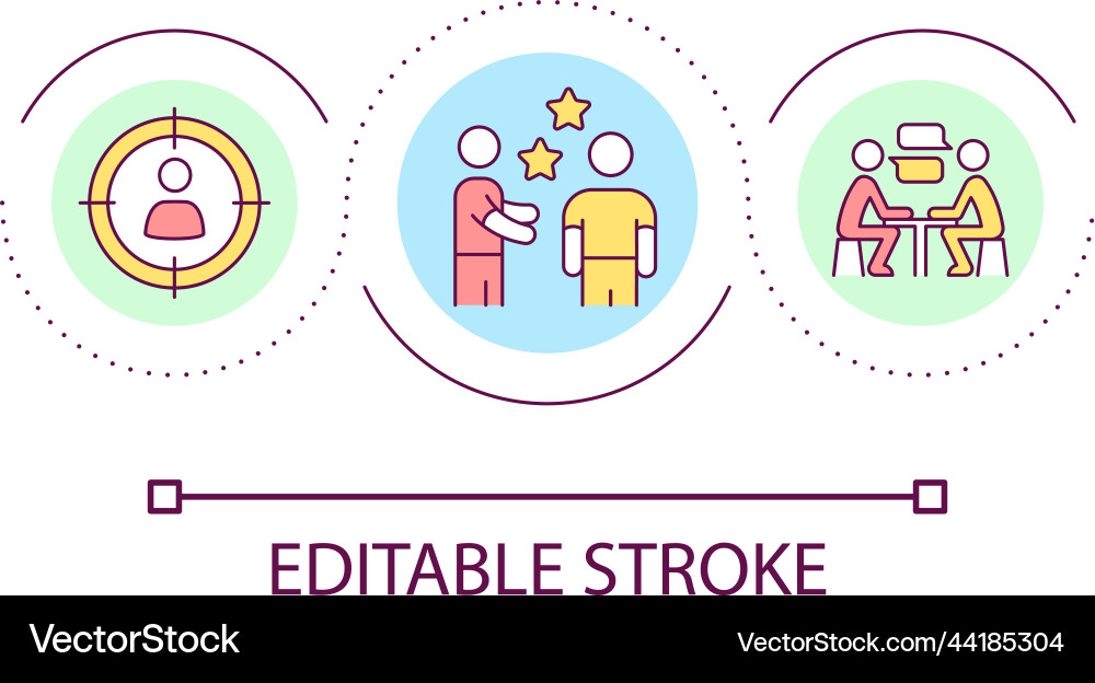 Choose who to network loop concept icon Choose who to network loop concept icon vector image