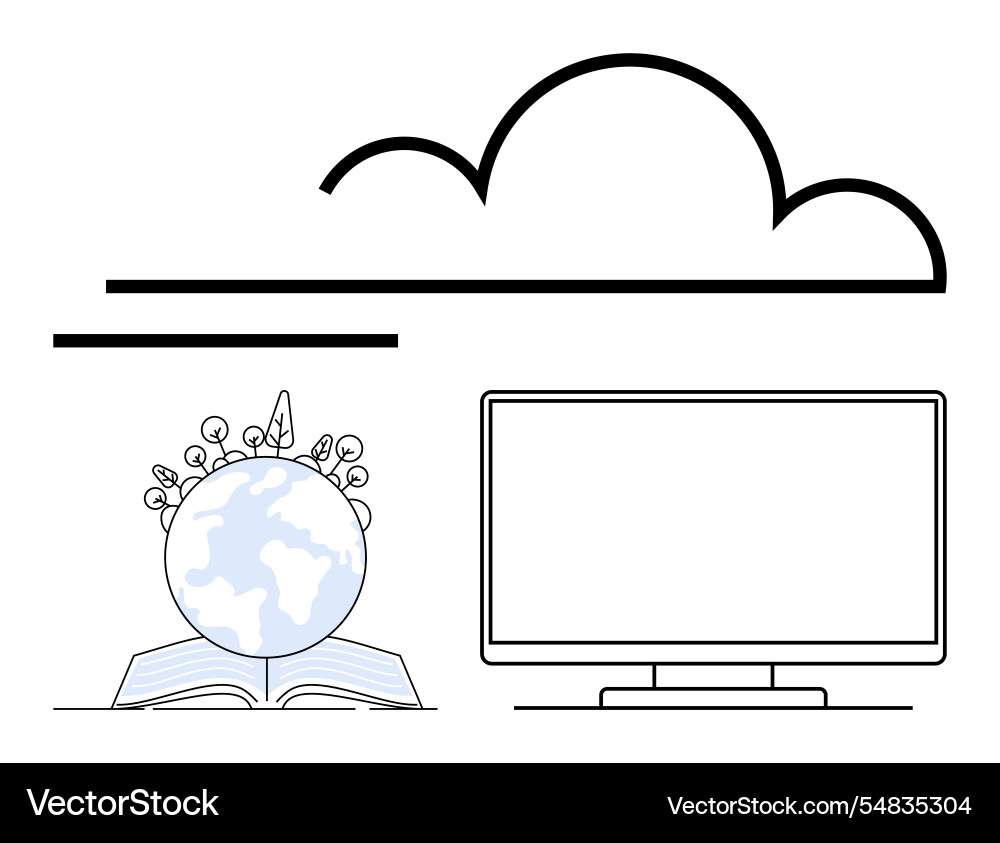 Cloud computing integrating global knowledge Cloud computing integrating global knowledge vector image