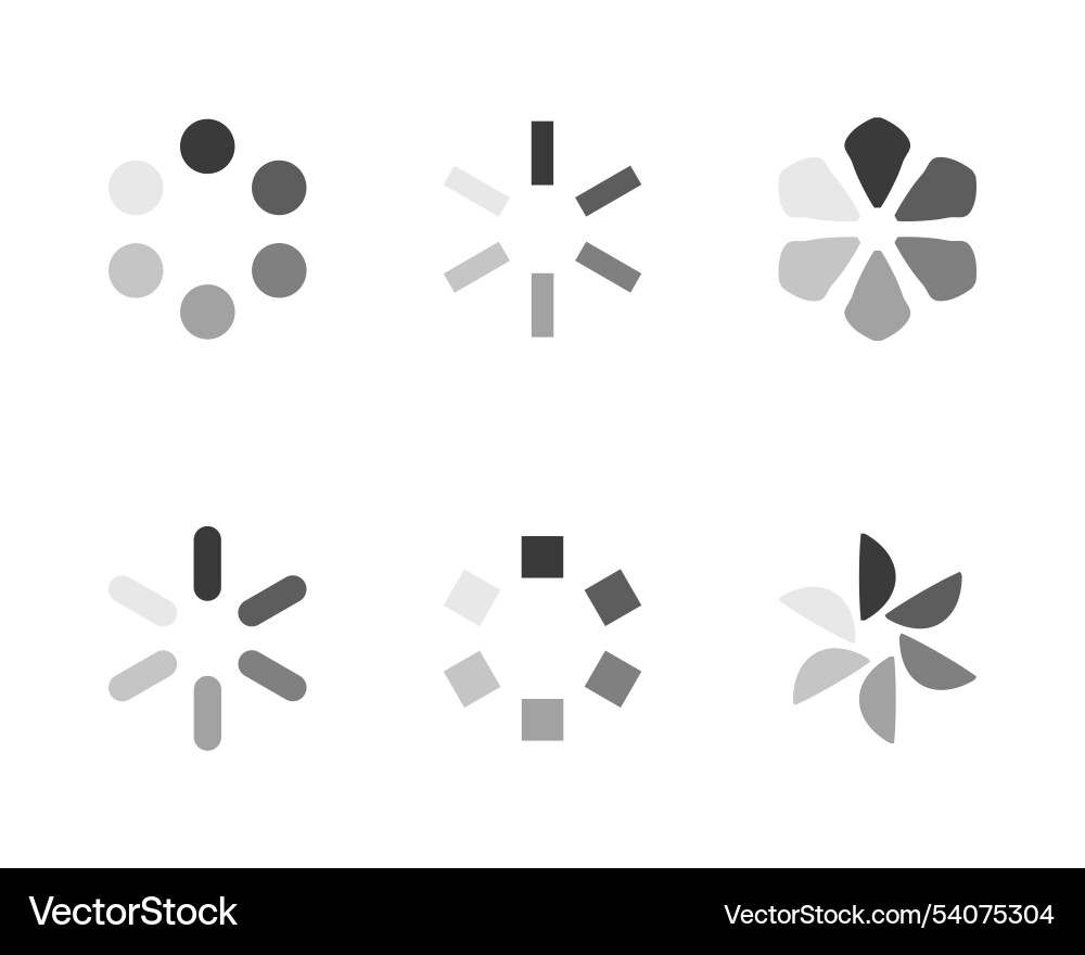 Collection loading bar status icon set of loaded Collection loading bar status icon set of loaded Vector Image