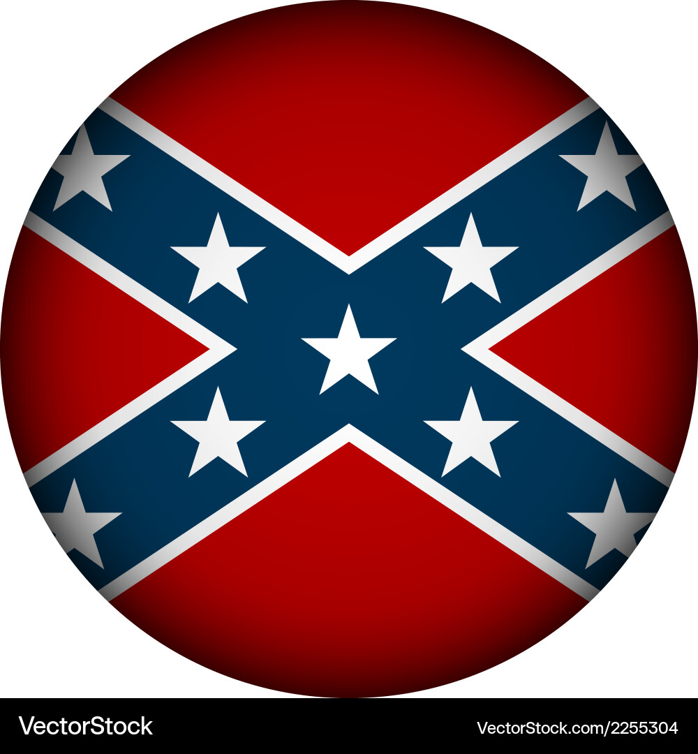 Confederate Flag Button Vector Image