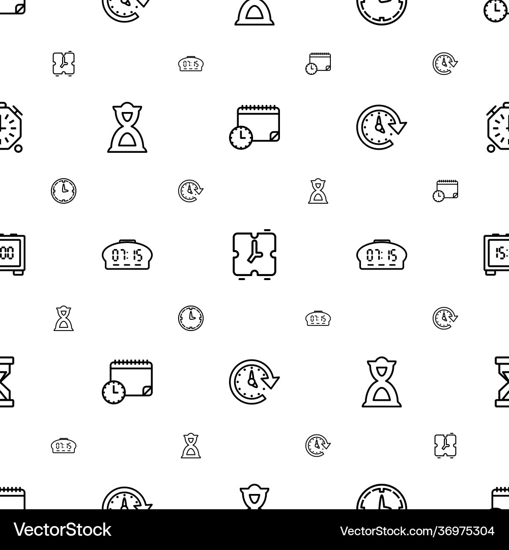 Countdown icons pattern seamless white background vector image