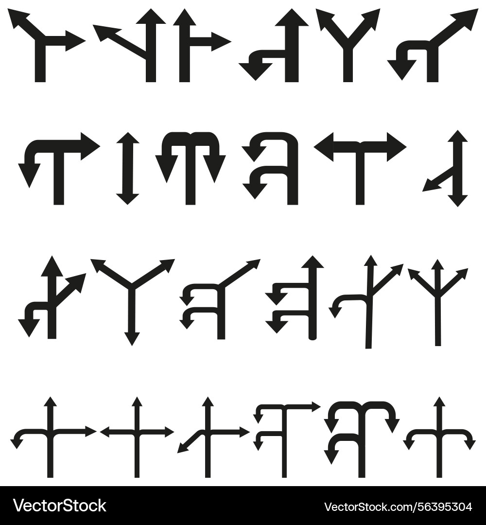 Crossroads arrow icon multiple direction symbol Vector Image