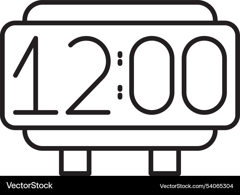 Digital clock line icon design Vector Image