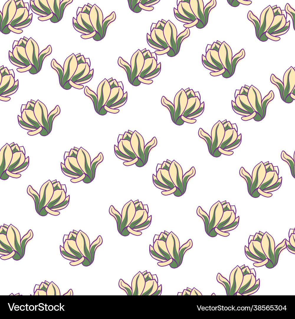 Isolated seamless pattern with random magnolia Vector Image
