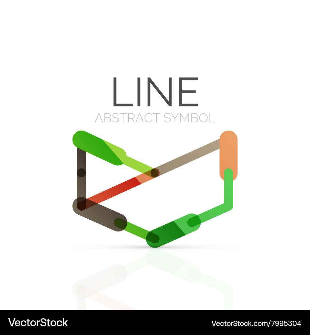 Linear abstract logo connected multicolored Vector Image