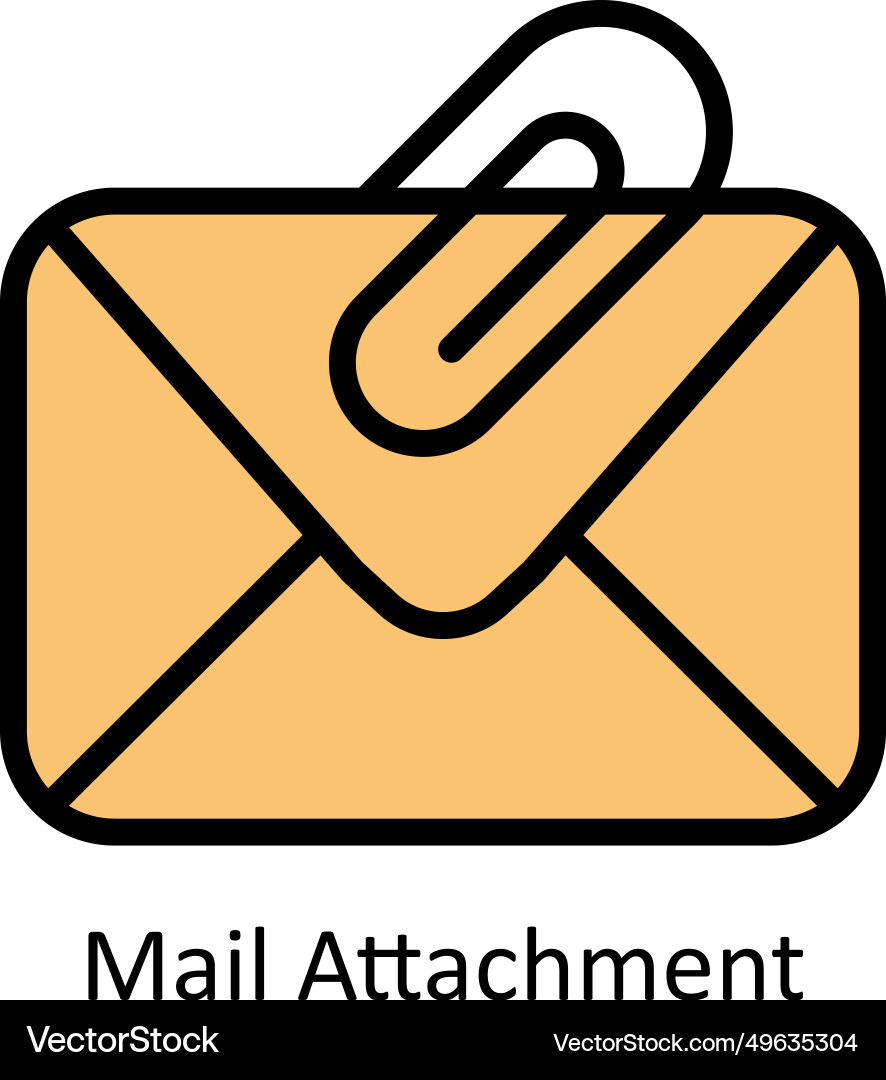 Mail attachment filled outline icon design Vector Image