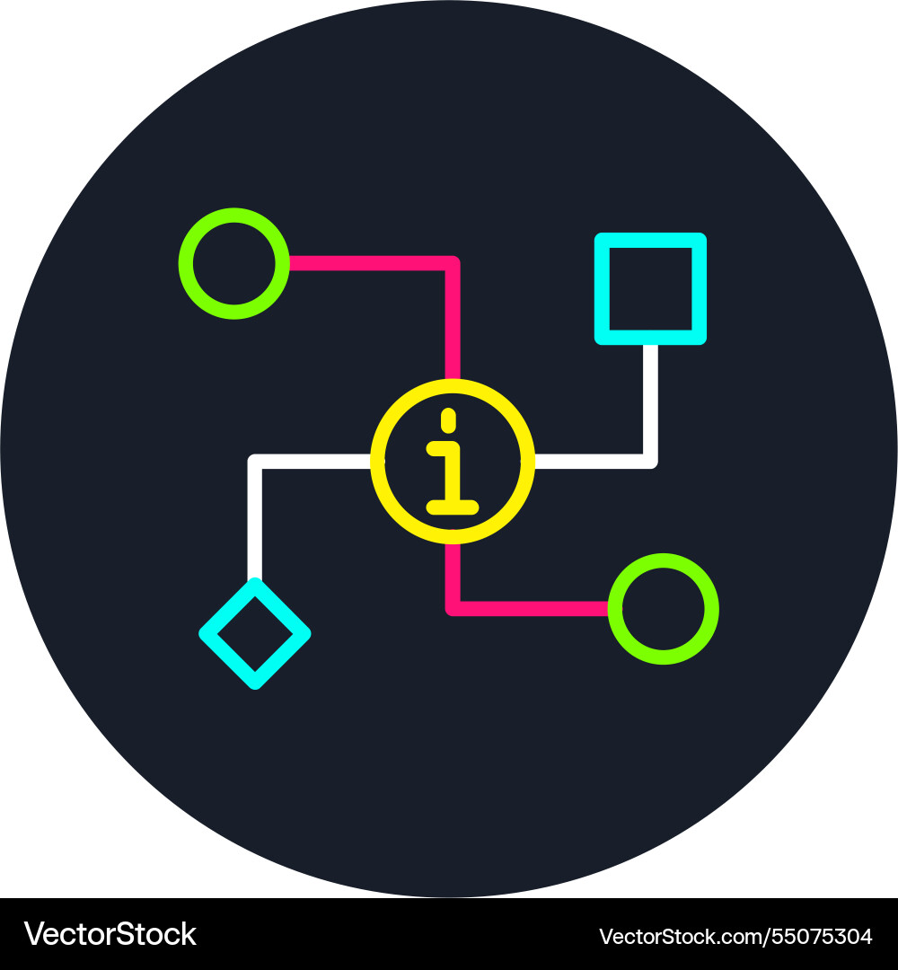 Network line multi color icon Vector Image