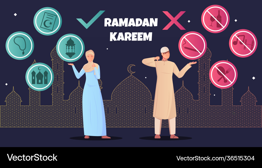 Ramadan flat vector image