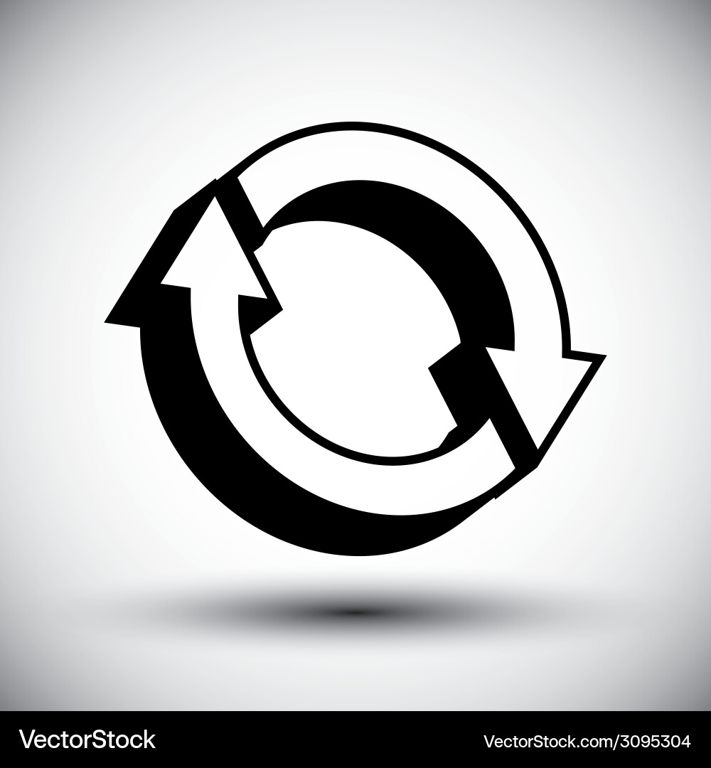 Reload refresh arrows loop simple single color Vector Image