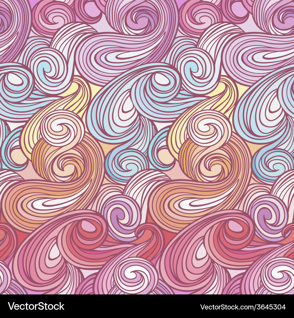 Seamless abstract curly wave pattern Vector Image