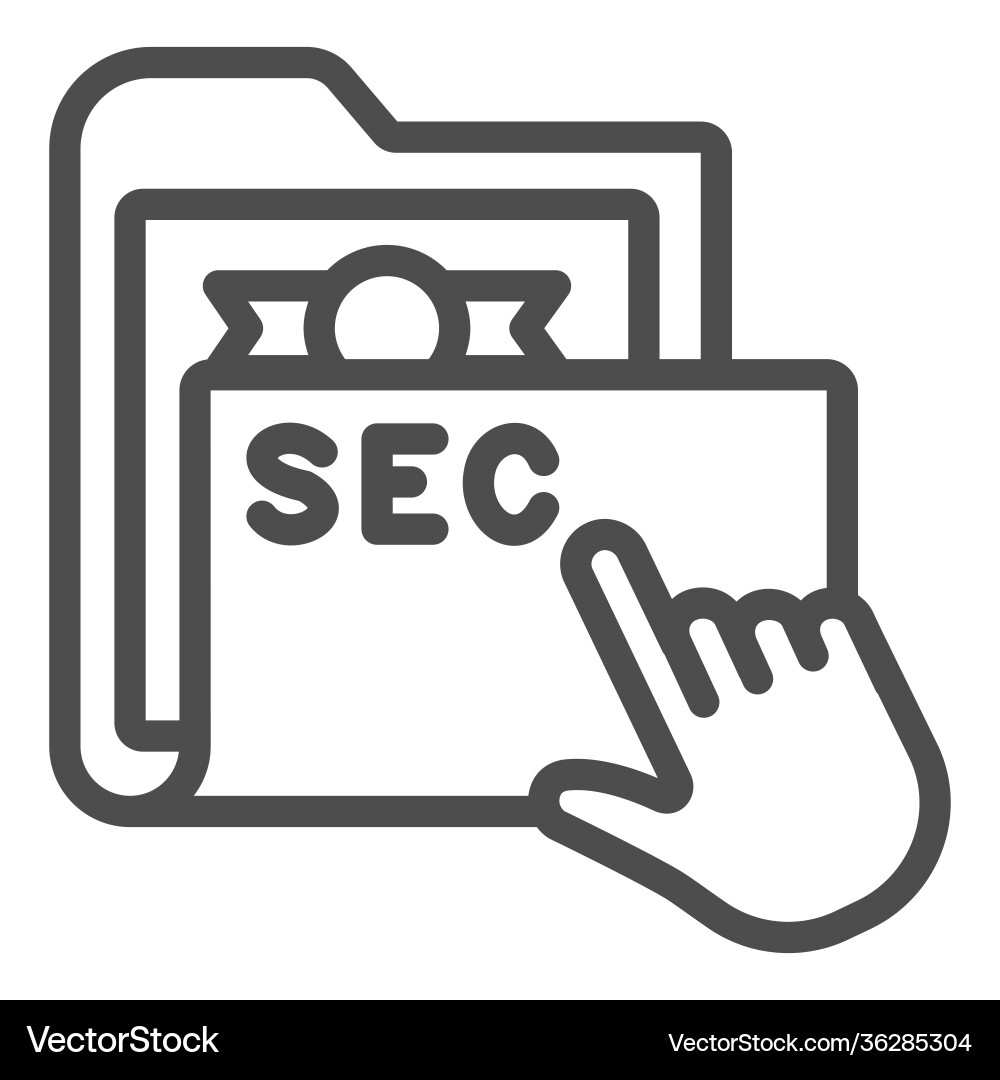 Secret folder with pointer line icon web security Vector Image