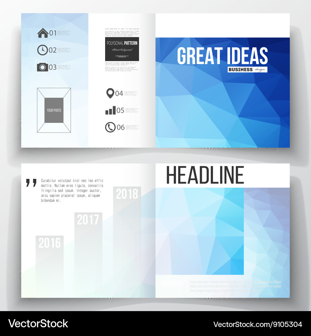 Set of square design brochure template abstract Vector Image
