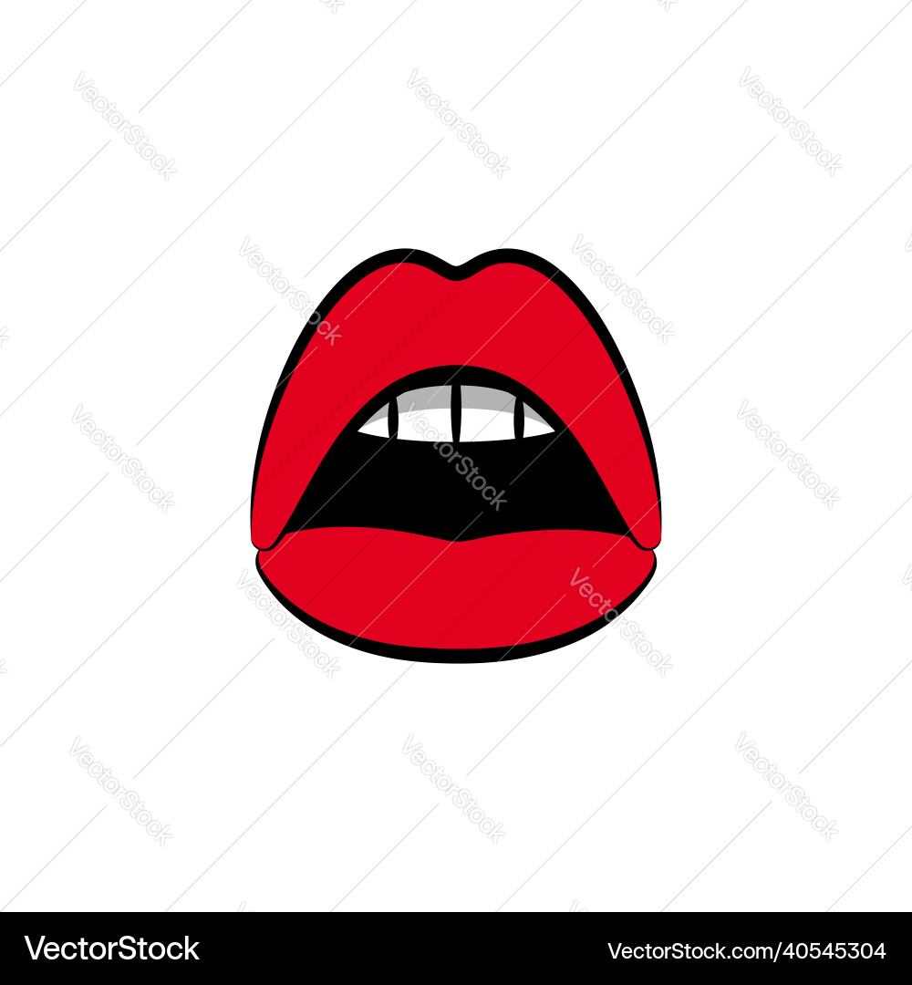 Sexy woman red lips female open beauty mouth vector image