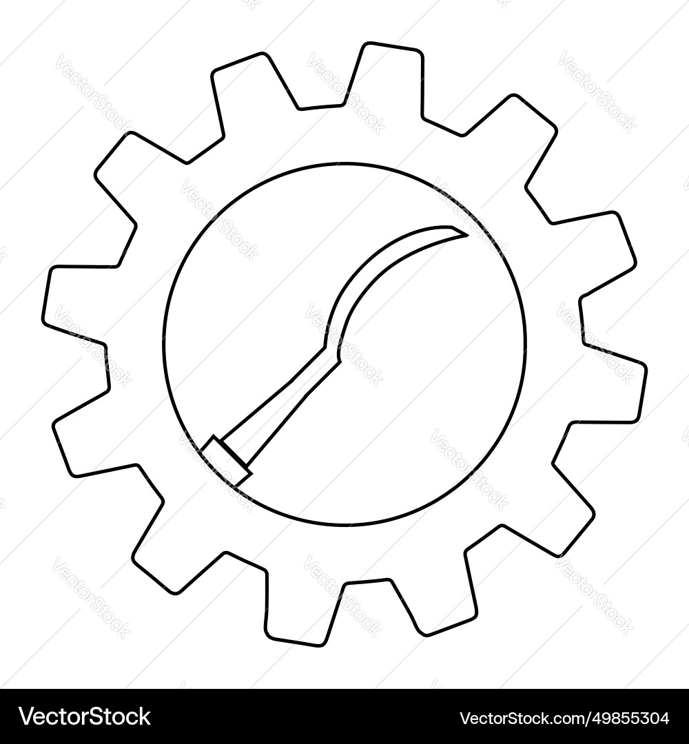 Simple of chisel icon in gear for app or web Vector Image