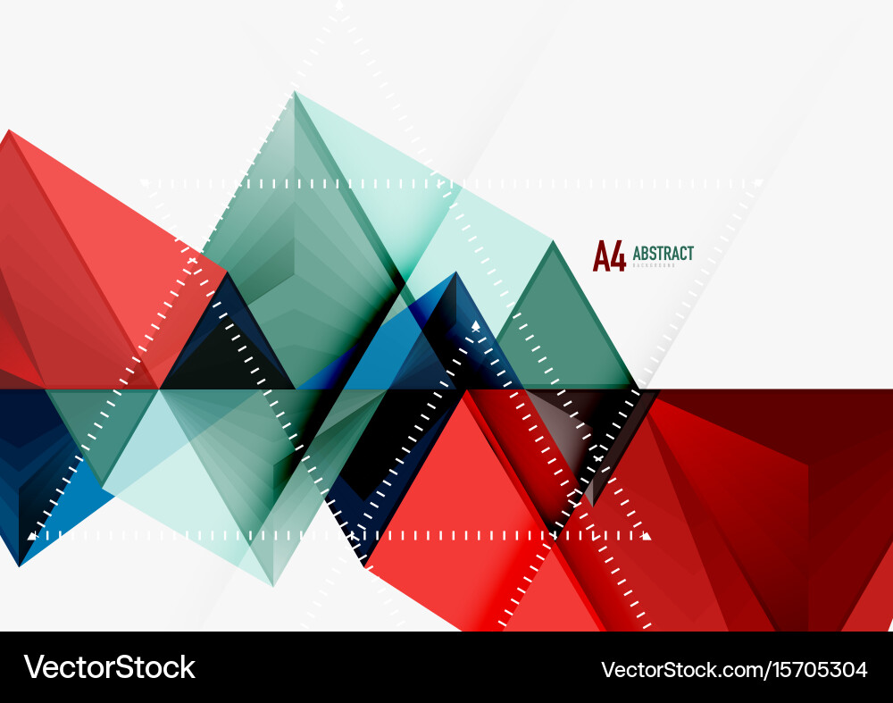 Triangular low poly a4 size geometric vector image