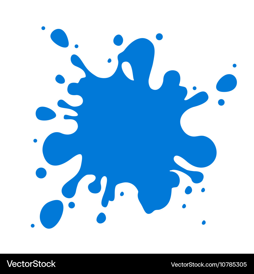 Blue water splash isolated over white Royalty Free Vector