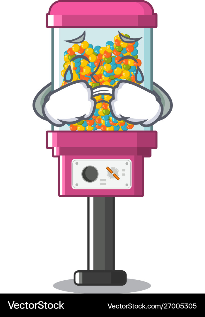 Crying candy vending machine with character Crying candy vending machine with character Vector Image