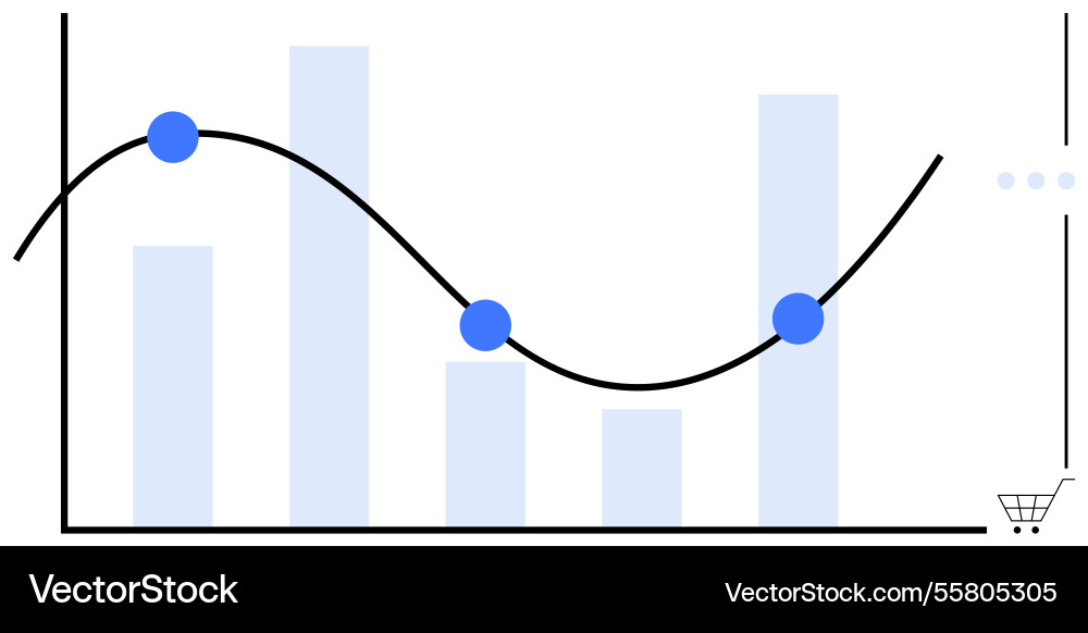 Data trend analysis with bar and line graph Vector Image