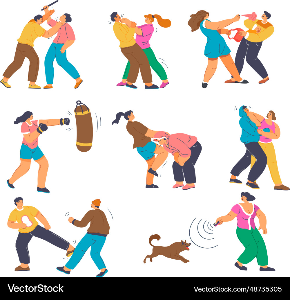 Defense and self help classes lessons Defense and self help classes lessons Vector Image