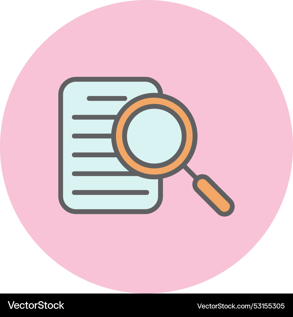 Finding line filled circle icon Vector Image