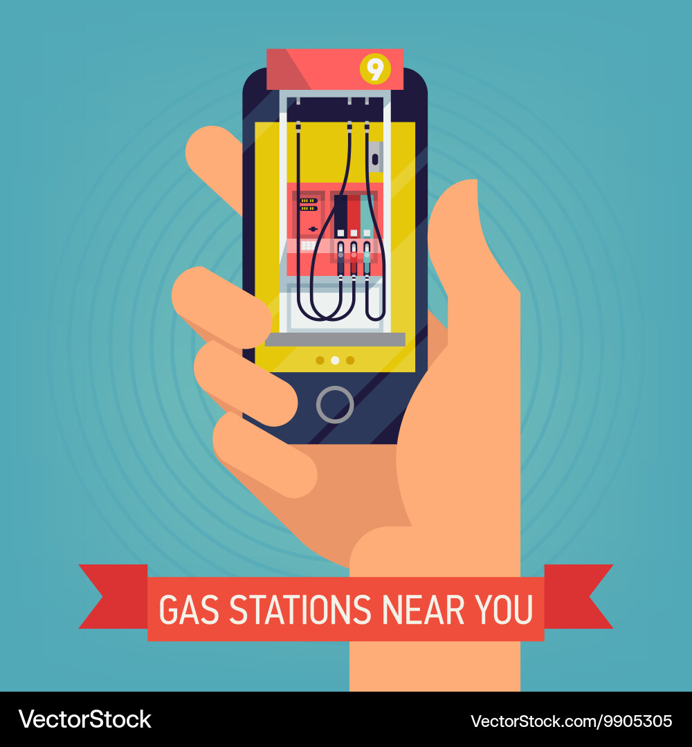 Gas station search on an android Vector Image