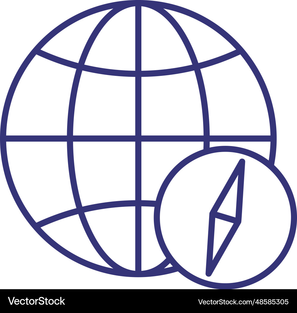 Global navigation line icon Vector Image