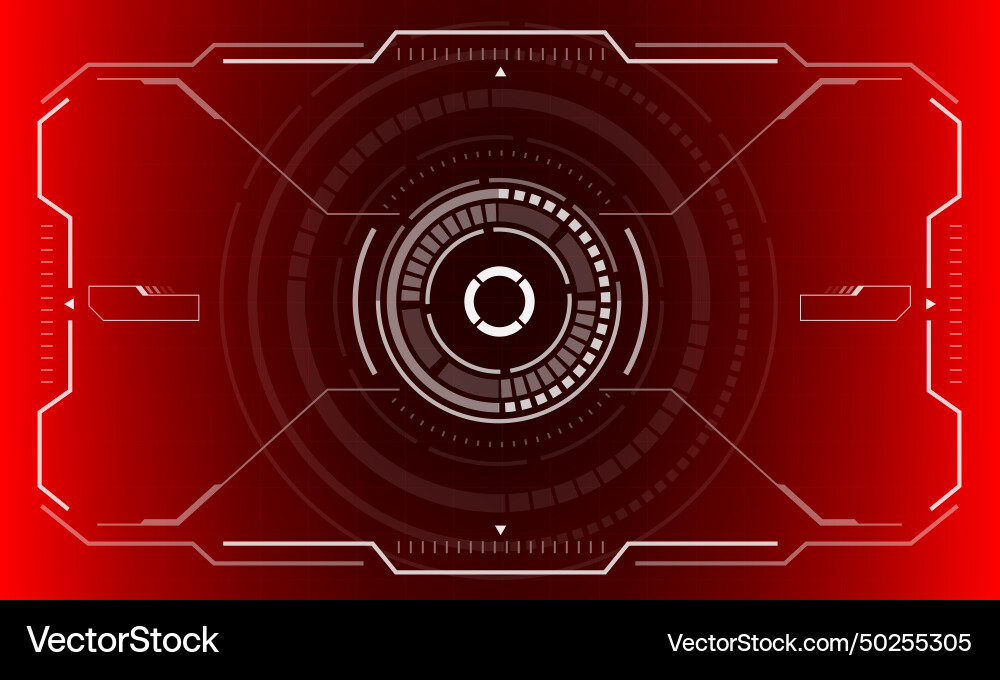 Hud sci-fi interface screen view white circular Hud sci-fi interface screen view white circular Vector Image