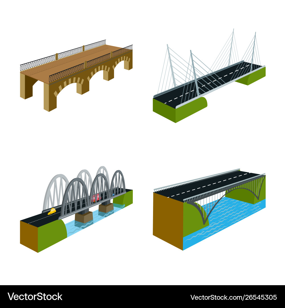 Isolated object bridgework and architecture Vector Image