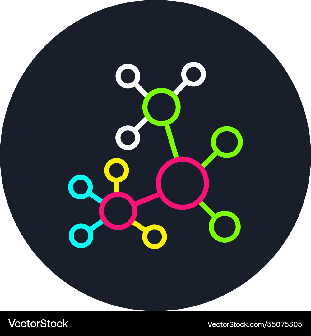 Neural line multi color icon Vector Image