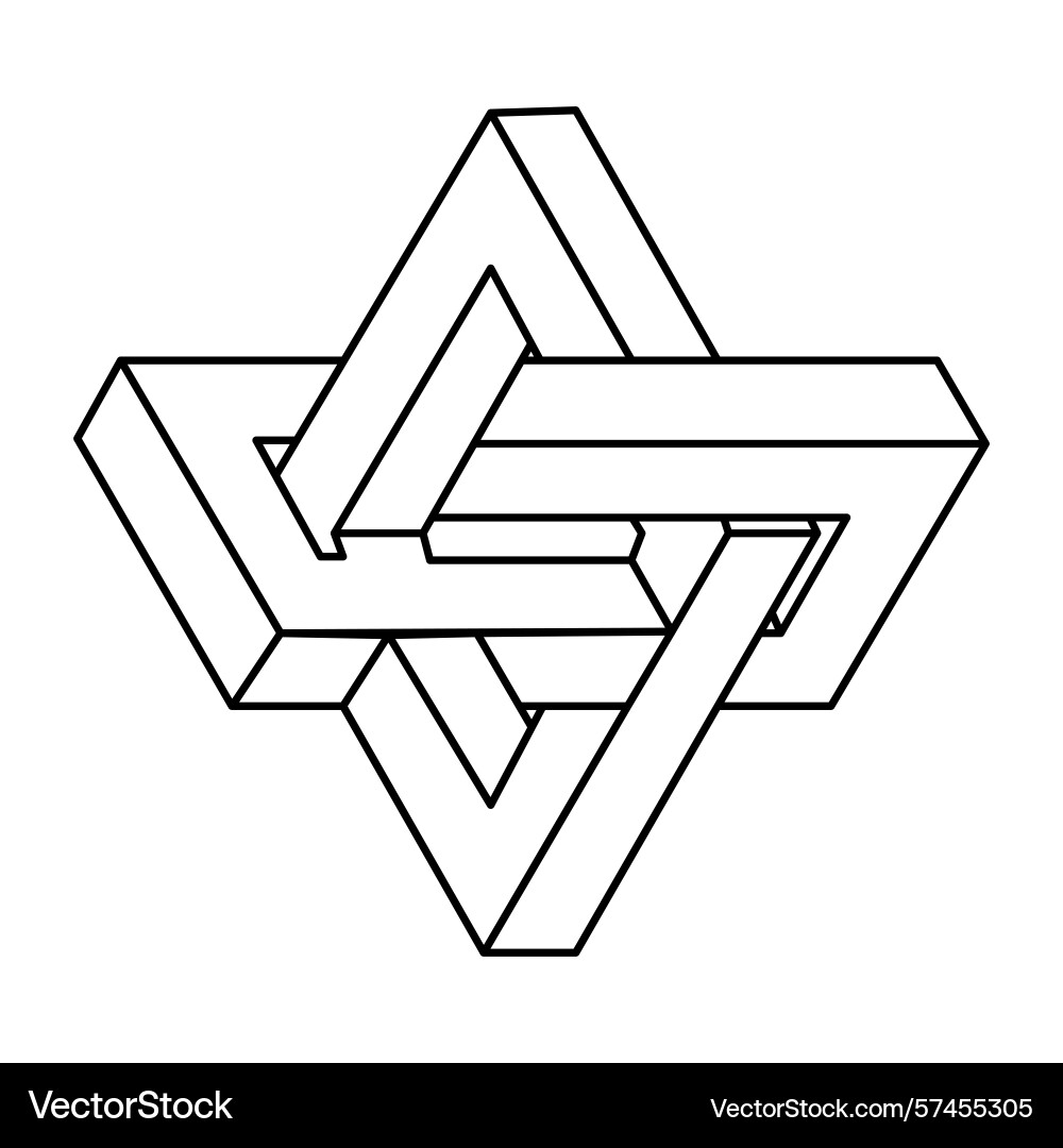 Optical illusion shape unreal geometric object Vector Image