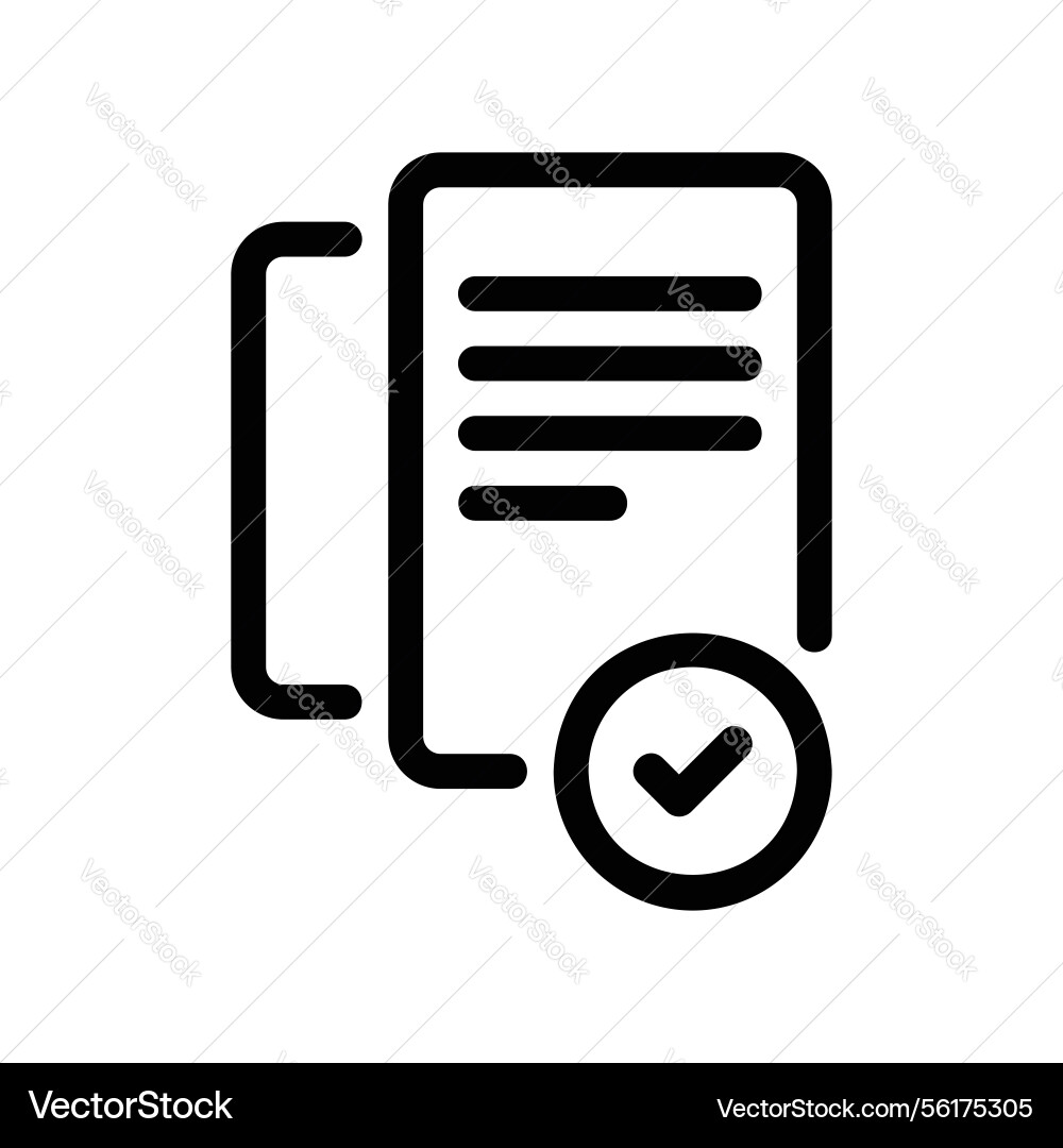 Outline document in context with checkmark Outline document in context with checkmark vector image