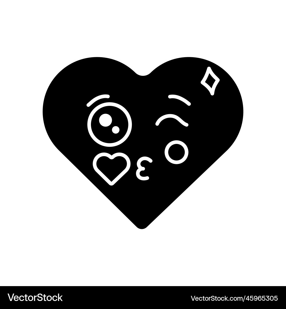 Pink character in the shape of a heart color line Vector Image