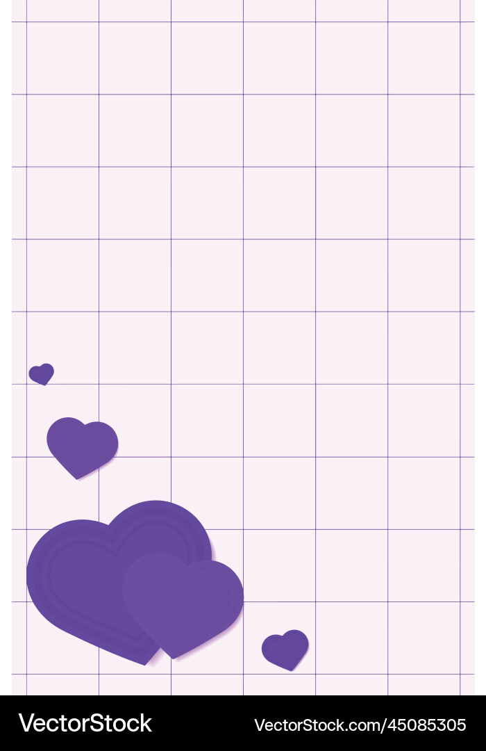 Purple heart corner border grid pattern background Purple heart corner border grid pattern background vector image
