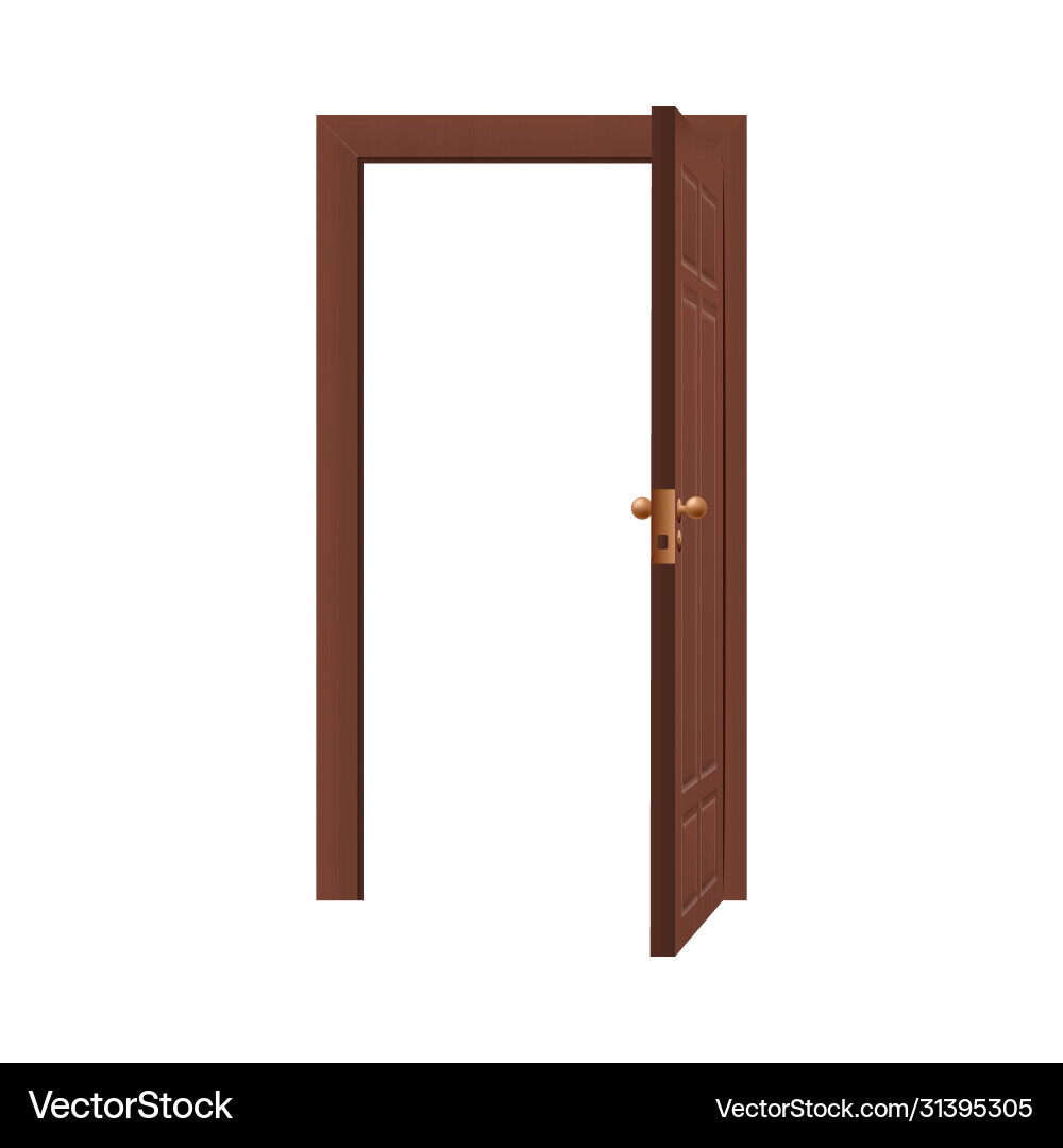 Realistic open door with empty frame isolated Vector Image