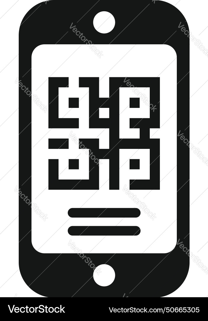 Scan phone qr code icon simple elegant Scan phone qr code icon simple elegant vector image