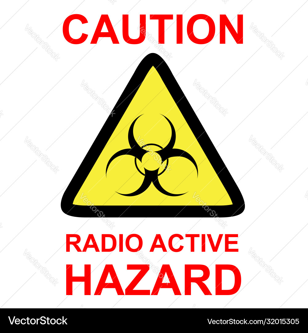 Simple triangular caution sign radio active Vector Image