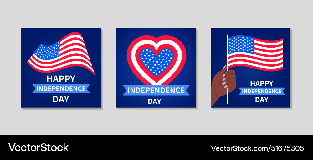 Usa independence day cards for 4th july greeting Usa independence day cards for 4th july greeting vector image