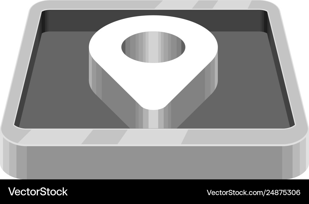 3d app button with a location pin icon Vector Image