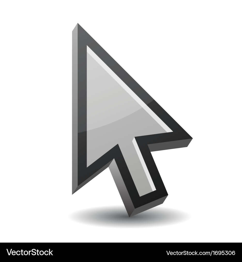 3D Pointer Arrow Icon vector image
