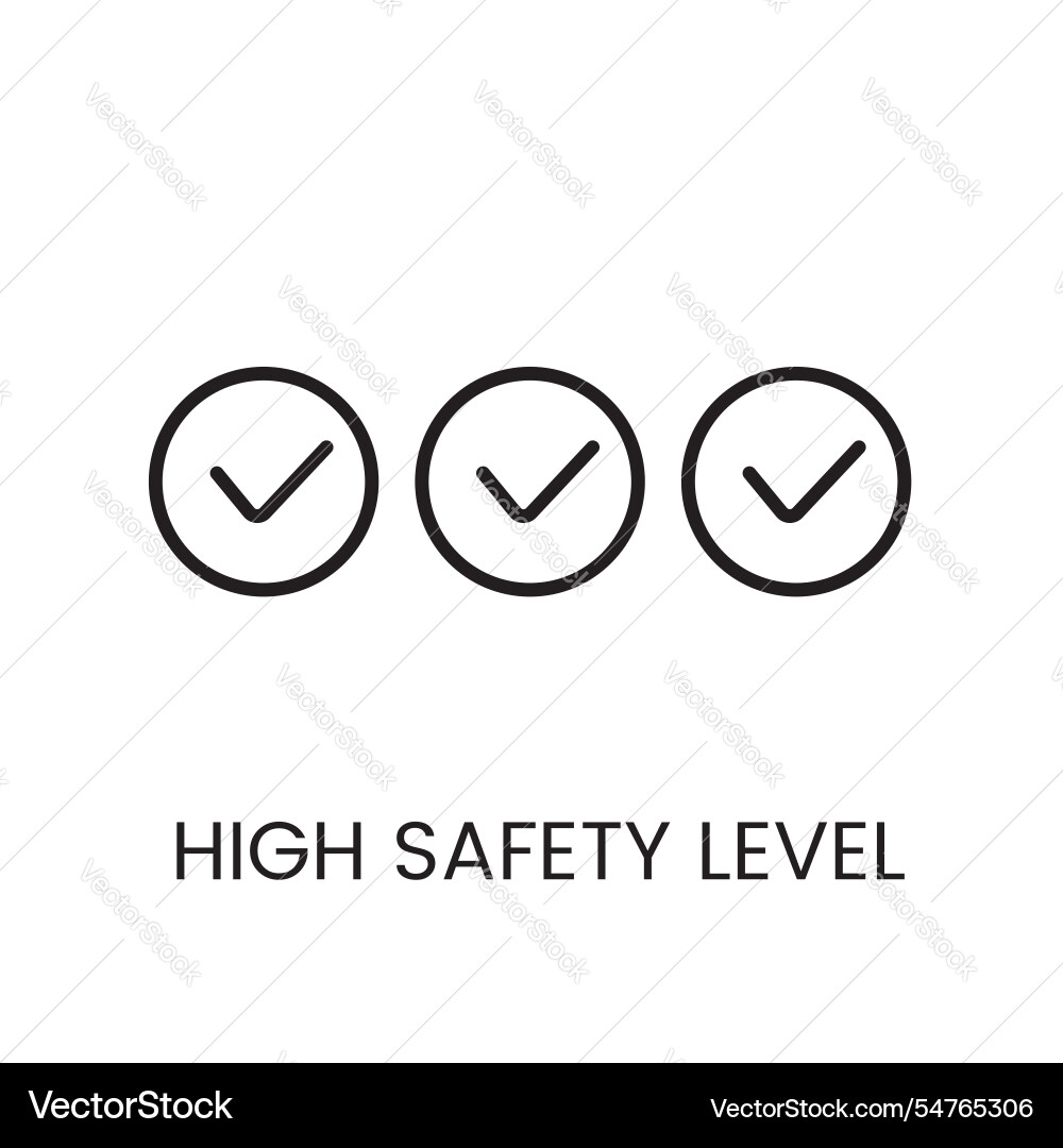 A linear icon of three circles with check vector image
