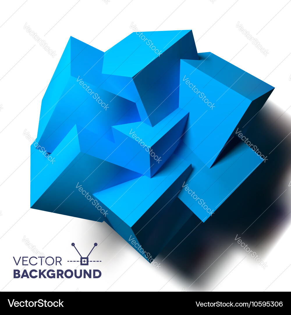 Abstract background with overlapping blue cubes Vector Image
